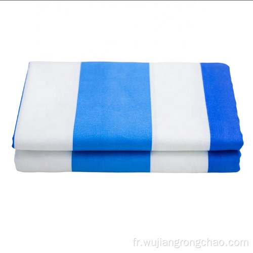 Serviette De Plage Imprimée Rayures Bleues Et Blanches